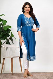 JH fashion Women Embroidered A-line Kurta