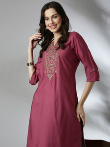 ANOUK Women Embroidered Straight Kurta