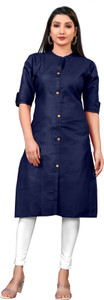 Narrow Fashion Women Solid Frontslit Kurta