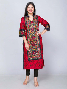 Jevi Prints Women Block Print Straight Kurta