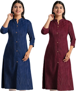AL SK FASHION HUB Women Self Design A-line Kurta