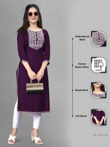 PATBRO Women Embroidered A-line Kurta