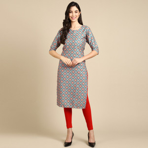 EthnicBasket Women Floral Print Straight Kurta