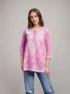 Estela Women Chikan Embroidery Straight Kurta