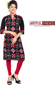 ARTFULTHREADS Women Checkered, Colorblock, Block Print, Printed A-line Kurta