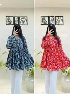 VANKAR Women Floral Print Flared Kurta