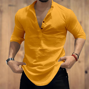 COMBRAIDED Men Solid Straight Kurta