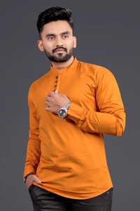 Us Fashion Men Solid Straight Kurta