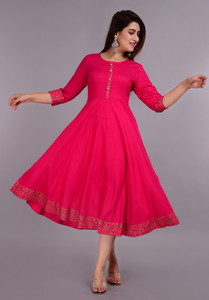 YESLY Women Solid Anarkali Kurta
