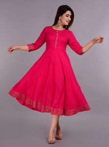 YESLY Women Solid Anarkali Kurta