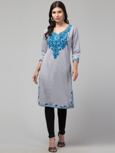 Trend Level Women Embroidered Straight Kurta