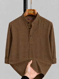 COMBRAIDED Men Self Design Straight Kurta