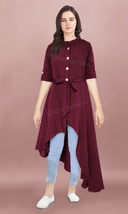 Glitter Fashion Women Solid Frontslit Kurta