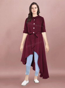 Glitter Fashion Women Solid Frontslit Kurta