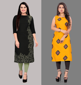 tanvi creation Women Printed Straight Kurta