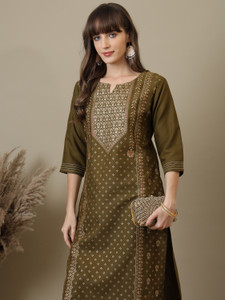 Punky Women Printed, Embellished Straight Kurta