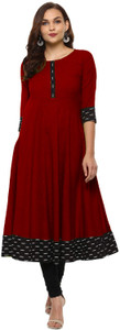 NATEK Women Printed, Solid Anarkali Kurta