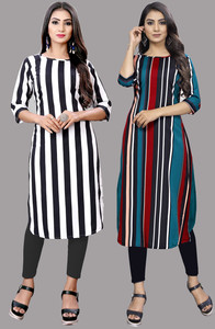 tanvi creation Women Striped Straight Kurta