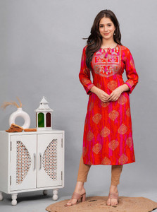 Deepyog Women Printed Straight Kurta
