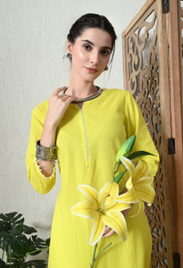 vidhani Women Self Design Straight Kurta