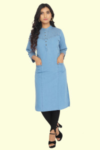 स्क क्रेएशन महिलाओं के लिए डाइड/ओम्ब्रे स्ट्रेट कुर्ता