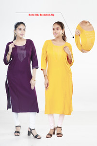 MAHEE TRENDZ Women Solid, Self Design Straight Kurta