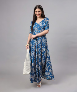 Dhakre fashion Women Floral Print Anarkali Kurta