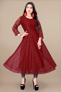 vidya fashion mart Women Self Design Anarkali Kurta
