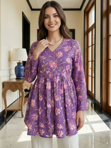 Lascaux Women Printed Flared Kurta
