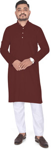 MOUDLIN Men Solid Straight Kurta