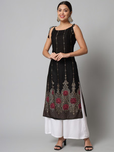 HARSUKHI Women Floral Print Straight Kurta