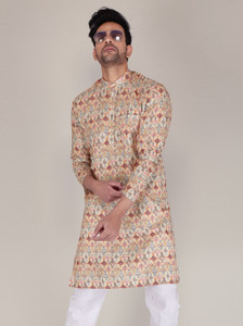 FUBAR Men Printed Straight Kurta