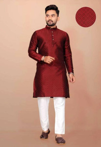 Adee Men Self Design Straight Kurta