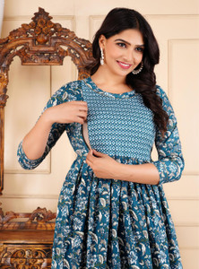 PIROKI Women Printed Anarkali Kurta