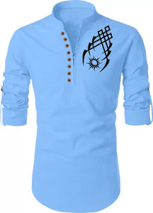 DEEMOON Men Printed Straight Kurta