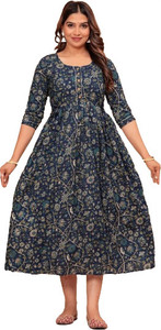 Madfury Women Printed Anarkali Kurta