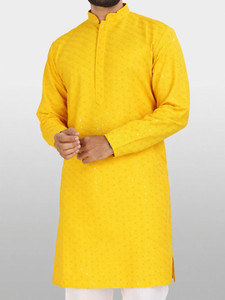 ALMORA Men Embellished Straight Kurta