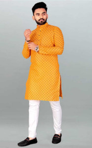 Simran Creation Men Printed Straight Kurta