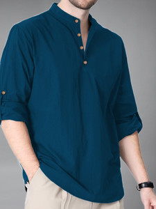 Vida Loca Men Blue Straight Kurta - Image 6