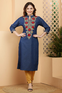 AD. Creation Women Embroidered A-line Kurta
