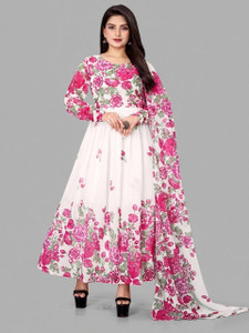 QUEUEE CREATION Women Floral Print Anarkali Kurta