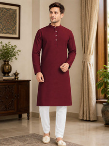 VeBNoR Men Self Design Straight Kurta