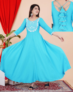 Rajaipuri Women Embroidered Anarkali Kurta