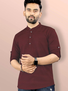 VeBNoR Men Woven Design Straight Kurta