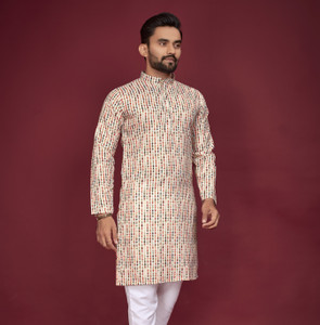 CELLUX Men Printed Straight Kurta