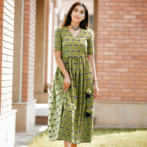 Nocika Women Printed Flared Kurta