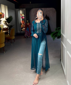 KRULRIN Women Self Design A-line Kurta