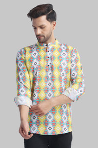 Voroxy Men Printed Straight Kurta