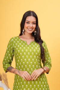 ZUBLEE Women Printed Straight Kurta
