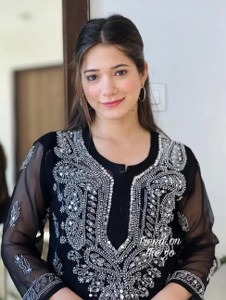 Chikankari Women Chikan Embroidery Straight Kurta